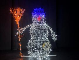 Новогодние световые фигуры снеговик, российское производство в наличии и под заказ